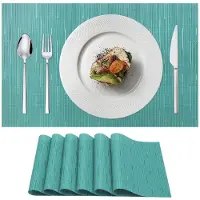 Unyqoos Set van zes stijlvolle en waterdichte placemats, hittebestendig en eenvoudig te reinigen