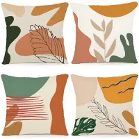 Unyqoos Stijlvolle Set van 4 Geometrische Kussenhoezen voor Binnen en Buiten 40 x 40 cm