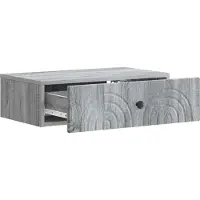 vidaXL Wandgemonteerde Zijtafel Grijs sonoma 59 x 34,5 x 17 cm