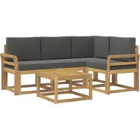 vidaXL Buiten bank set 5 st Wit en antracietkleurig