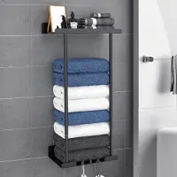 Unyqoos Veelzijdige Zelfklevende Handdoekhouder met Dubbele Functie voor Badkamer en Keuken