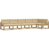 vidaXL Buiten bank set 4 st Wit en Beige Polyester