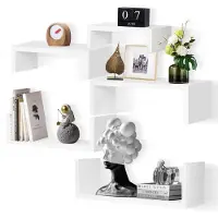 Unyqoos Set van vijf zwevende wandplanken voor veelzijdige opslag en decoratie