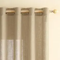 Unyqoos Gezellige Linnenlook Gordijnen Set voor Woonkamer en Kinderkamer, Semi-Transparant, Modern Design, 140 x 245 cm