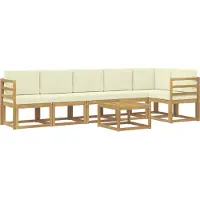 vidaXL Buiten bank set 7 st Wit en crèmekleurig Polyester