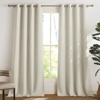 Unyqoos Lichtbeige verduisteringsgordijnen met thermische isolatie set van twee voor woonkamer
