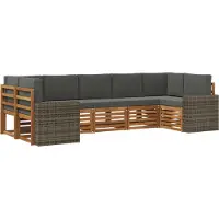 vidaXL Sectionele bankset 7 pcs Natuurlijk en Antraciet Polyester