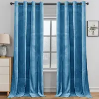 Unyqoos Set van 2 moderne fluwelen verduisteringsgordijnen met geluidsisolatie 140 x 175 cm