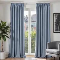 Unyqoos Verduisterende gordijnen met plooiband in linnenlook voor elk interieur