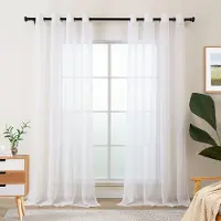 Unyqoos Moderne transparante gordijnen met linnenlook voor diverse ruimtes in huis