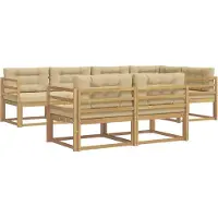 vidaXL Buiten bank set 6 st Wit en Beige Polyester
