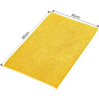 Unyqoos Antislip Badmat en Douchemat van Zacht Chenille voor Badkamerdecoratie en Comfort, Geel, 40 x 60 cm
