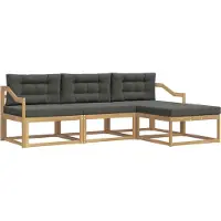 vidaXL Buiten bank set 4 st Wit en antracietkleurig Polyester