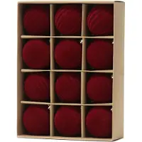Unyqoos Set van 12 rode fluwelen kerstballen met luxe textuur voor feestelijke decoratie