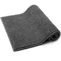 Unyqoos Antracietkleurige Chenille Badmat met Antislip en Hoog Absorberend Vermogen voor Badkamercomfort