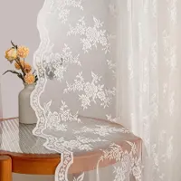 Unyqoos Elegante ivoorwitte kanten gordijnen set voor een romantische woonruimte
