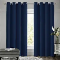 Unyqoos Donkerblauwe Thermische Verduisteringsgordijnen voor Voordeur en Slaapkamer, Geluidsreductie en Energiebesparing