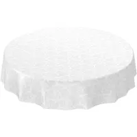 Unyqoos Waterafstotend ovaal tafelkleed met bloemen en reliëfdruk, wit 180x140 cm