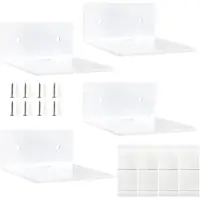 Unyqoos Set van vier kleine witte acryl wandplanken voor diverse ruimtes