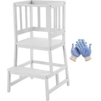 OEM Loopkruk voor kinderen, gemaakt van natuurlijk, massief bamboe (wit)