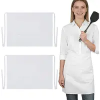 Unyqoos Set van 2 praktische witte keukenschorten met zakken voor koken en cosplay