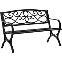 Outsunny tuinbank - Staal - 128x58,5x85cm - Zwart