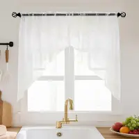Unyqoos Elegante witte voile gordijnen set met tweelaags design voor kleine ramen 80 x 80 cm