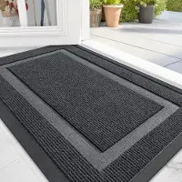 Unyqoos Grijze antislip vuilvangmat voor binnen en buiten 60 x 90 cm