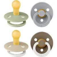 BIBS Colour speen verpakking 4 stuks, BPA-vrije fopspeen, Ronde speen. Natuurlijk rubberlatex, Denmark. 0-6 maanden (Verpakking 4 stuks), Vanilla Glow Mix