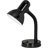 Unyqoos Tijdloze bureaulamp, flexibele zwanenhals, E27-fitting, zwart, 30 cm, voetpedaal, diameter 12,5 cm, exclusief lamp (max. 40 W)