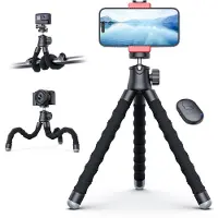 Unyqoos Compact en veelzijdig statief met afstandsbediening voor smartphone en camera