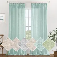 Unyqoos Elegante Linnenlook Gordijnen Met Plooiband Voor Woonkamer En Slaapkamer, Set Van 2, 140 x 245 cm