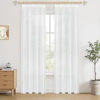 Unyqoos Transparante witte gordijnen met plooiband voor diverse kamers in boho-stijl