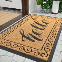 Unyqoos Weerbestendige en antislip deurmat voor buiten en binnen, vuilvangmat 75 x 43 cm in geel