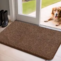 Unyqoos Bruine, super absorberende mat voor entree en huisdieren met antislip laag