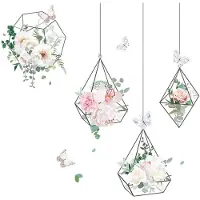 Unyqoos Decoratieve muursticker met bloemen en planten voor woonkamer en slaapkamer