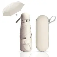 Unyqoos Draagbare mini-paraplu met 6 ribben en capsulehoes voor alle weersomstandigheden