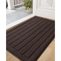 Unyqoos Absorberende en Wasbare Deurmat voor Binnen en Voordeur in Bruine Kleur, 50 x 90 cm
