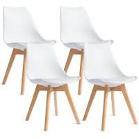 Unyqoos Set van 4 moderne retro eetkamerstoelen met comfortabele zit en houten poten