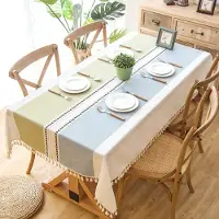 Unyqoos Elegant en Multifunctioneel Tafelkleed van Katoen en Linnen met Kwastjes