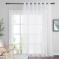 Unyqoos Stijlvolle witte transparante gordijnen met ringen voor een elegante woonruimte 274 x 254