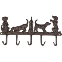 Unyqoos Decoratieve gietijzeren wandhaken met hondenmotief voor binnen en buiten