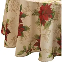 Unyqoos Rond tafelkleed met feestelijke kerststerren voor sfeervolle tafeldecoratie