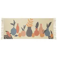 Unyqoos Vintage katoenen vloerkleed met handgeweven kwastjes voor elke kamer