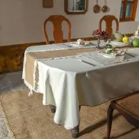 Unyqoos Waterdicht katoenen tafelkleed voor 6-8 personen, geschikt voor binnen en buiten