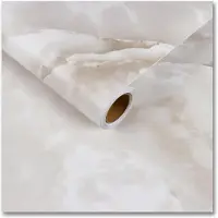 Unyqoos Moderne zelfklevende marmerfolie voor keuken en badkamer in mat beige, 30 cm x 200 cm