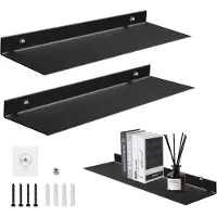Unyqoos Set van twee zwevende acryl wandplanken voor diverse ruimtes zonder boren