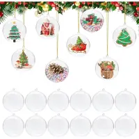 Unyqoos Set van 22 transparante acryl kerstballen voor veelzijdige decoratie