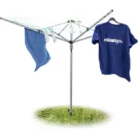 Relaxdays Droogmolen / Wasmolen + grondanker - Lijnlengte 49 m - Droogrek kleding buiten