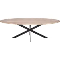 Starfurn Eettafel Ferris - Ovaal Naturel Eikenhout - 210x100x76cm